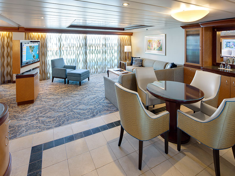 nv-ex-ow-suite-1600-living Owners Suite with Ocean View on Explorer of the Seas