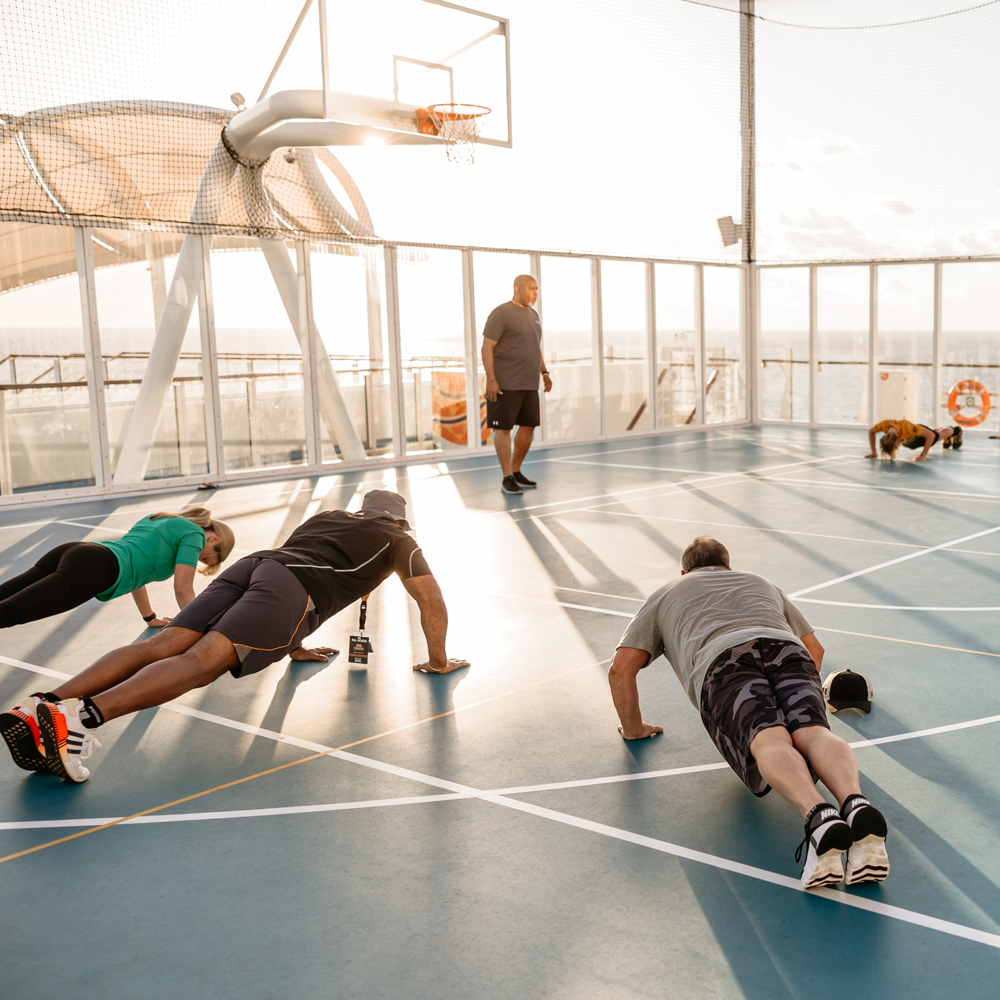 morning workout with a player